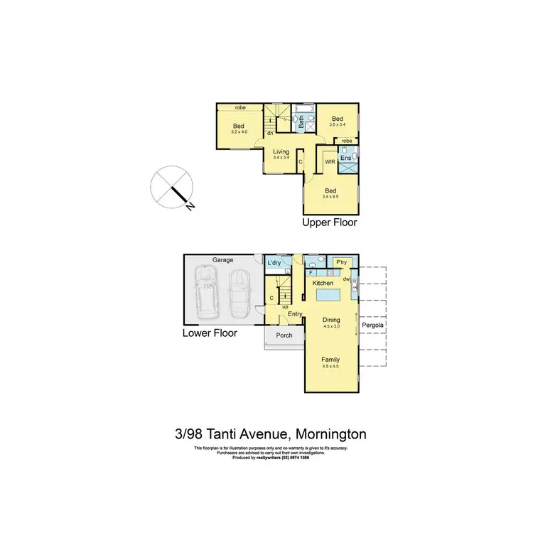 Floorplan of Homely townhouse listing, 3/98 Tanti Avenue, Mornington VIC 3931