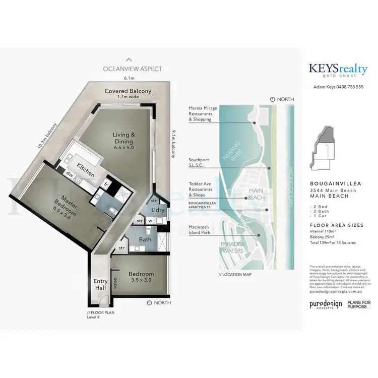 Floorplan of Homely apartment listing, 901/3544 Main Beach Parade, Main Beach QLD 4217