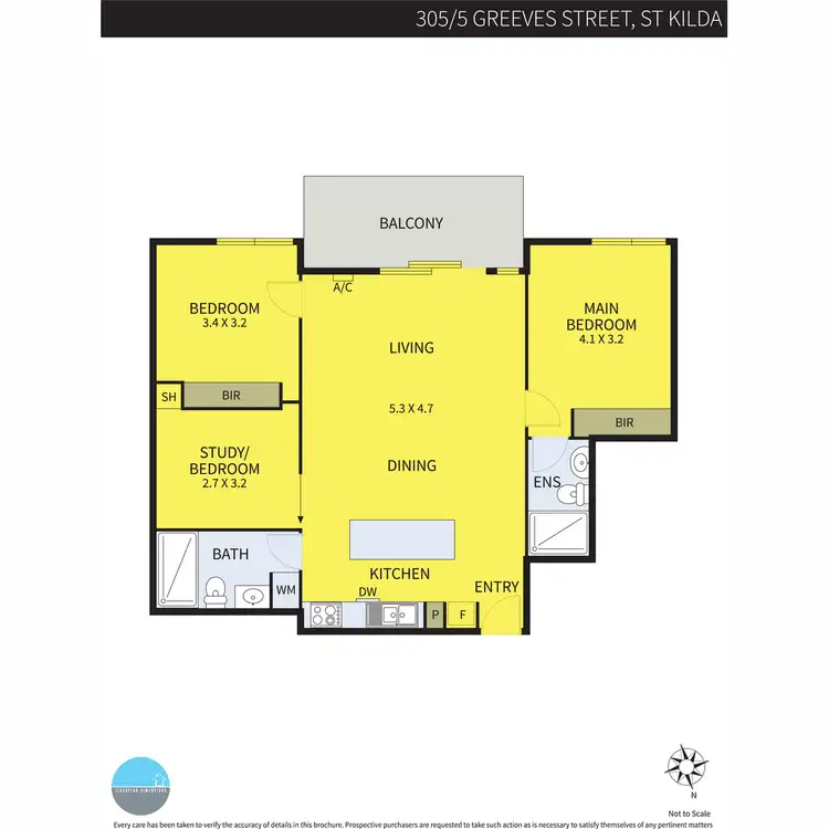 Floorplan of Homely apartment listing, 305/5 Greeves Street, St Kilda VIC 3182