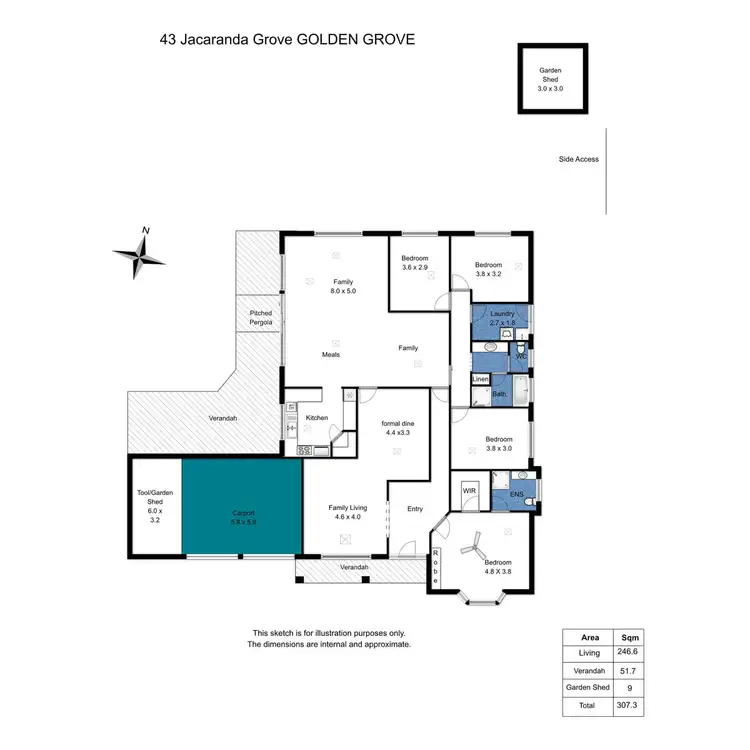 Floorplan of Homely house listing, 43 Jacaranda Grove, Golden Grove SA 5125