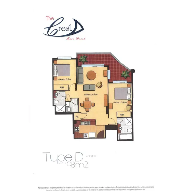 Floorplan of Homely apartment listing, The Crest, 15 Breaker Street, Main Beach QLD 4217