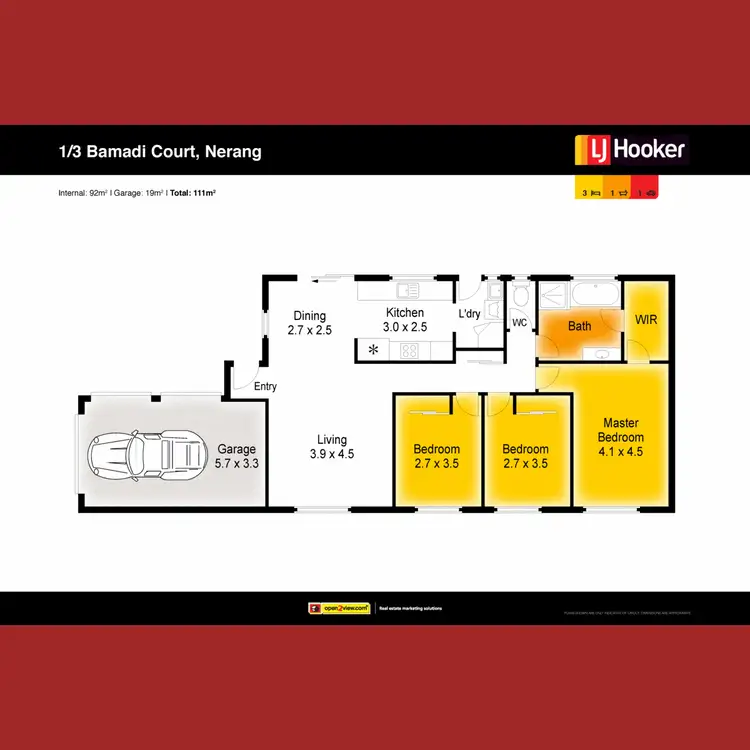 Floorplan of Homely semi-detached listing, 1/3 Bamadi Court, Nerang QLD 4211