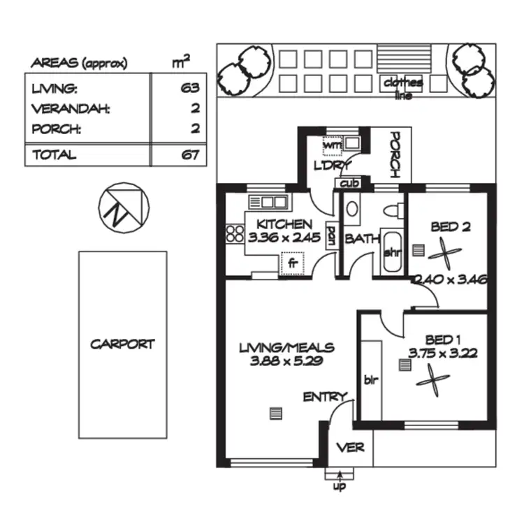 Floorplan of Homely unit listing, 3/31 Wellington Street, Klemzig SA 5087