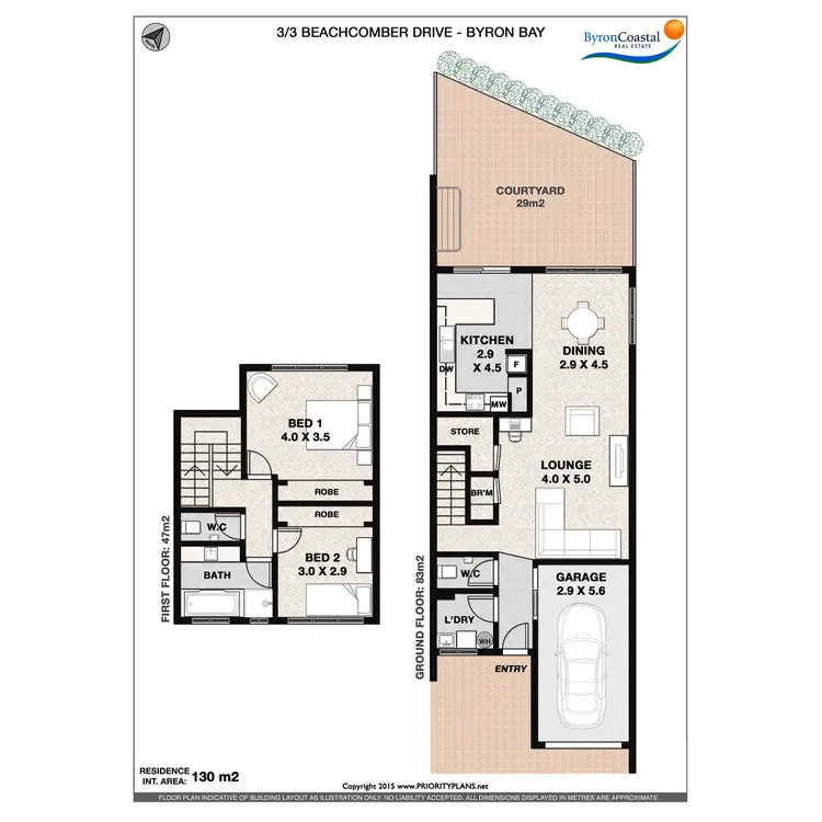 Floorplan of Homely townhouse listing, 3/3 Beachcomber Drive, Byron Bay NSW 2481