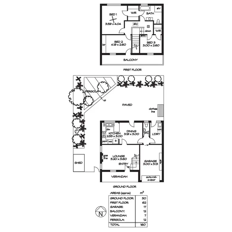 Floorplan of Homely townhouse listing, 3/4 Wattle Street, Fullarton SA 5063