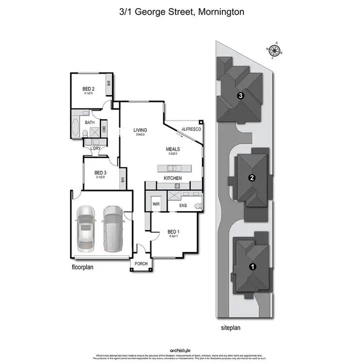 Floorplan of Homely unit listing, 3/1 George Street, Mornington VIC 3931