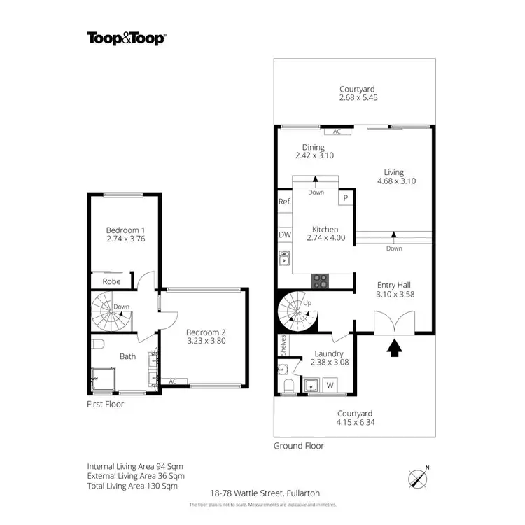 Floorplan of Homely townhouse listing, 18/78 Wattle Street, Fullarton SA 5063
