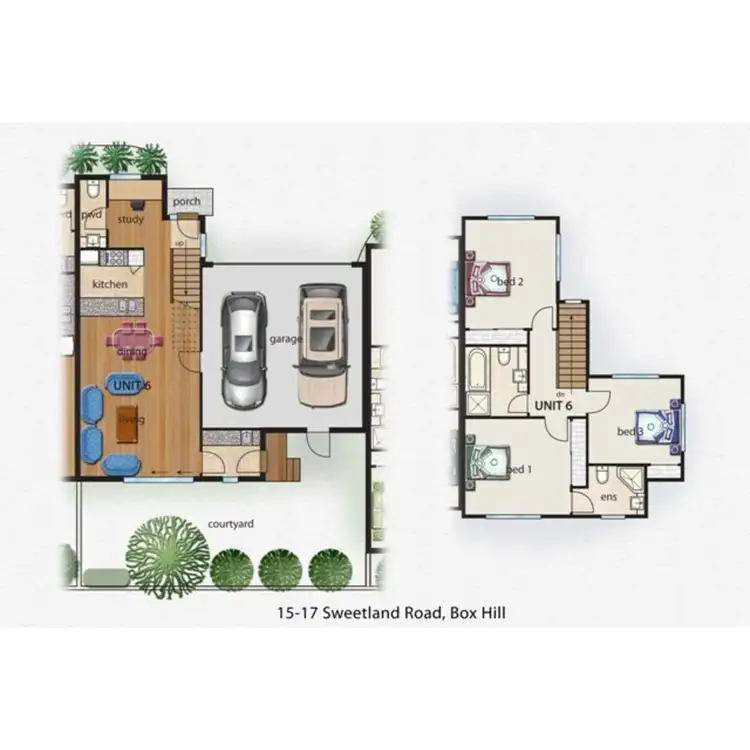 Floorplan of Homely townhouse listing, 6/15-17 Sweetland Road, Box Hill VIC 3128