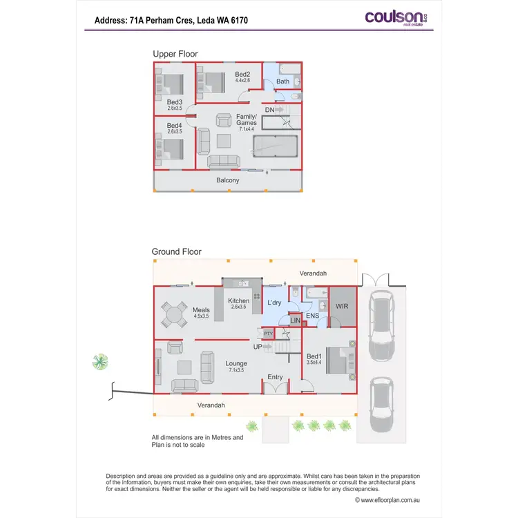 Floorplan of Homely house listing, 71A Perham Crescent, Leda WA 6170