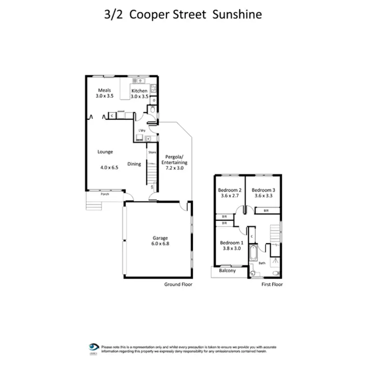 Floorplan of Homely townhouse listing, 3/2 Cooper Street, Sunshine VIC 3020