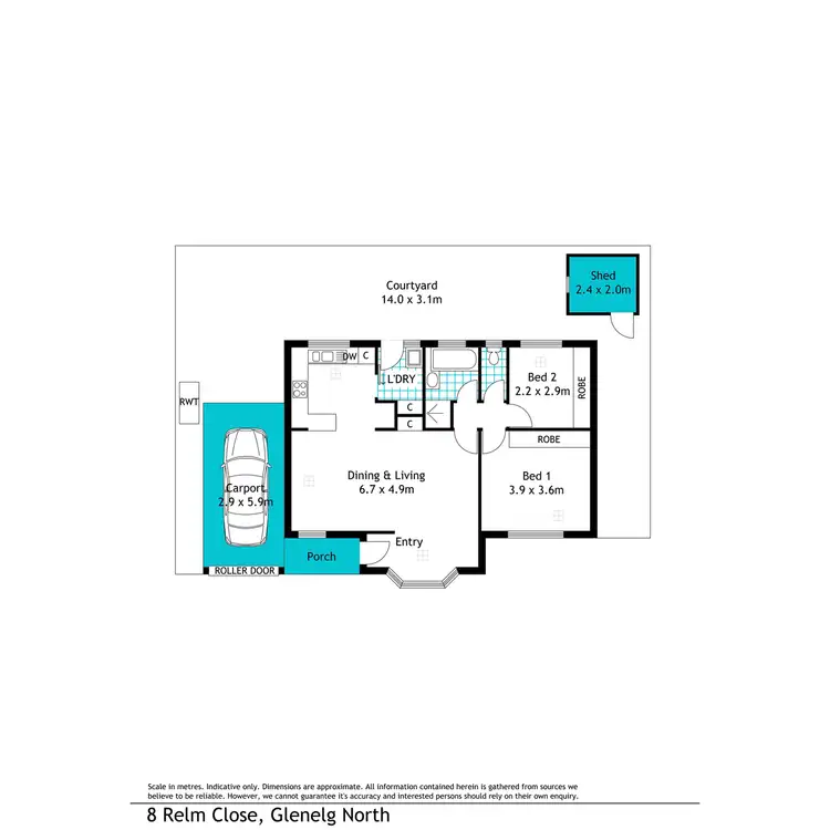 Floorplan of Homely unit listing, 8 Relm Close, Glenelg North SA 5045