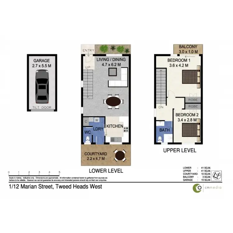 Floorplan of Homely townhouse listing, 1/12 Marian Street, Tweed Heads West NSW 2485