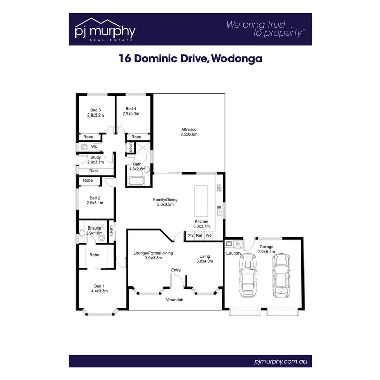 Floorplan of Homely house listing, 16 Dominic Drive, Wodonga VIC 3690