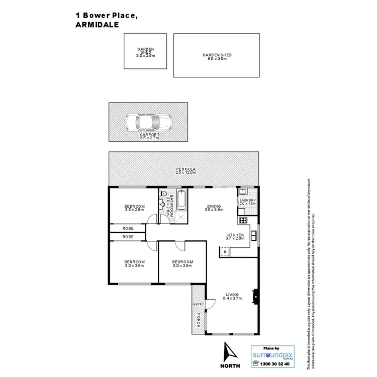 Floorplan of Homely house listing, 1 Bower Place, Armidale NSW 2350