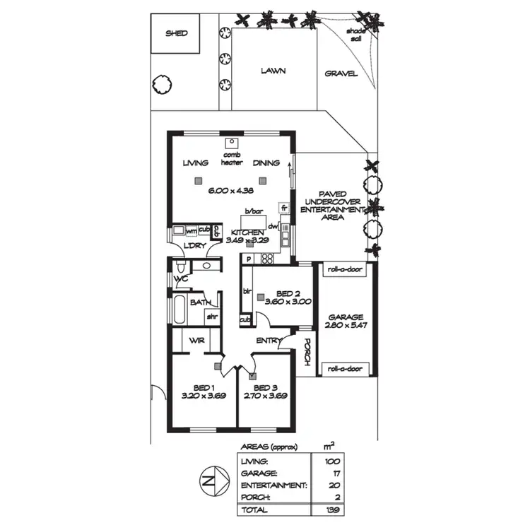 Floorplan of Homely house listing, 17 Hidcote Circuit, Oakden SA 5086