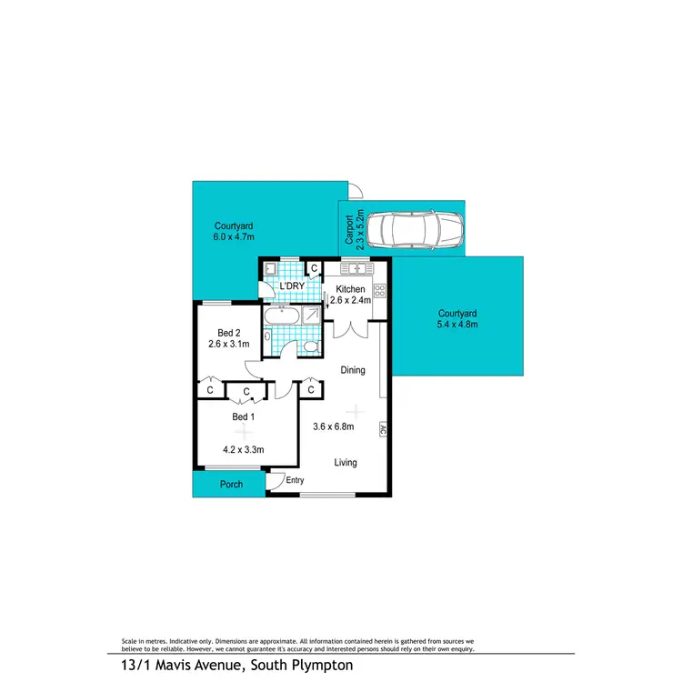 Floorplan of Homely unit listing, 13/1 Mavis Avenue, South Plympton SA 5038