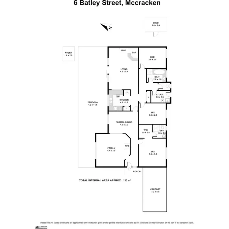 Floorplan of Homely house listing, 6 Batley Street, Mccracken SA 5211