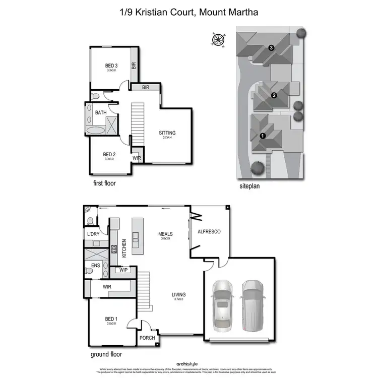 Floorplan of Homely townhouse listing, 2/9 Kristian Court, Mount Martha VIC 3934