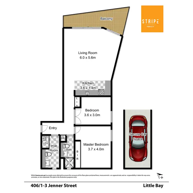 Floorplan of Homely apartment listing, 406/1-3 Jenner Street, Little Bay NSW 2036