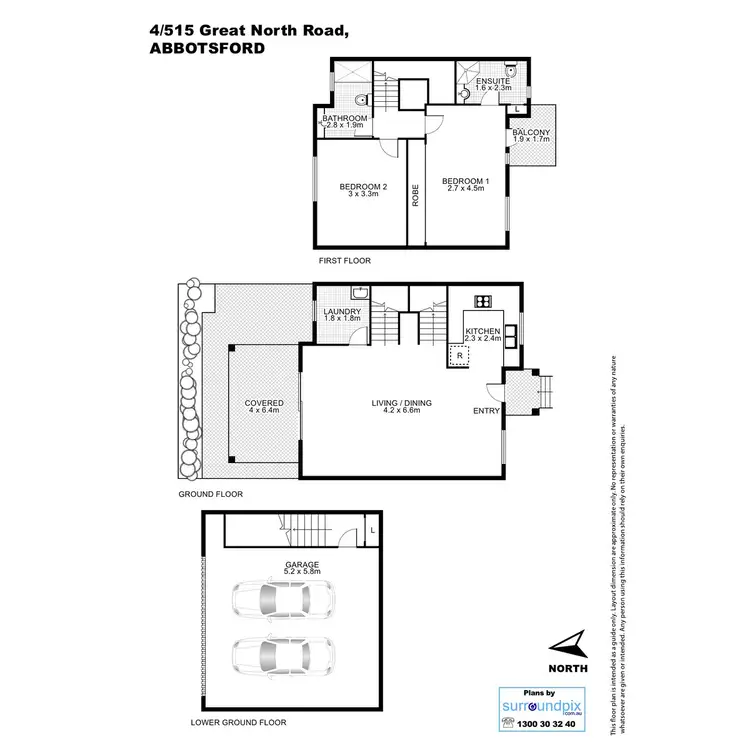 Floorplan of Homely townhouse listing, 4/515 Great North Road, Abbotsford NSW 2046