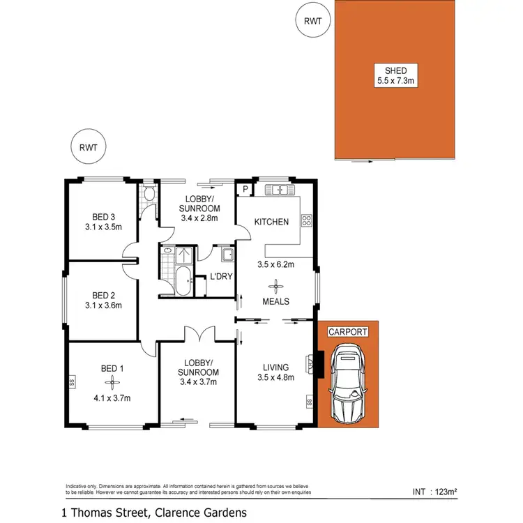 Floorplan of Homely house listing, 1 Thomas Street, Clarence Gardens SA 5039
