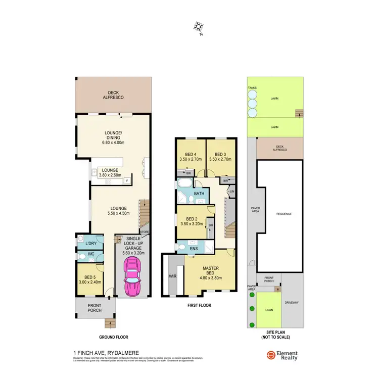 Floorplan of Homely semi-detached listing, 1 Finch Avenue, Rydalmere NSW 2116