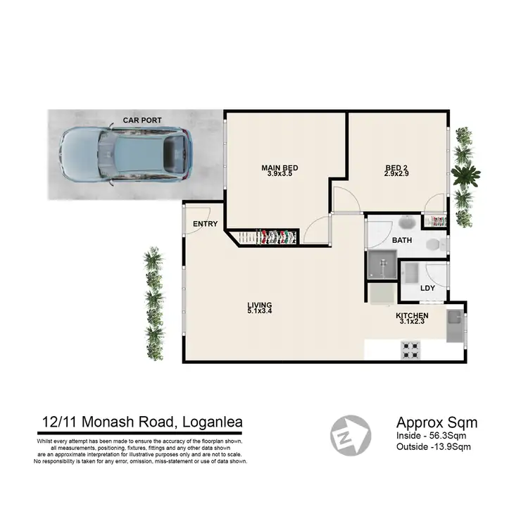 Floorplan of Homely unit listing, 12/11 Monash Road, Loganlea QLD 4131