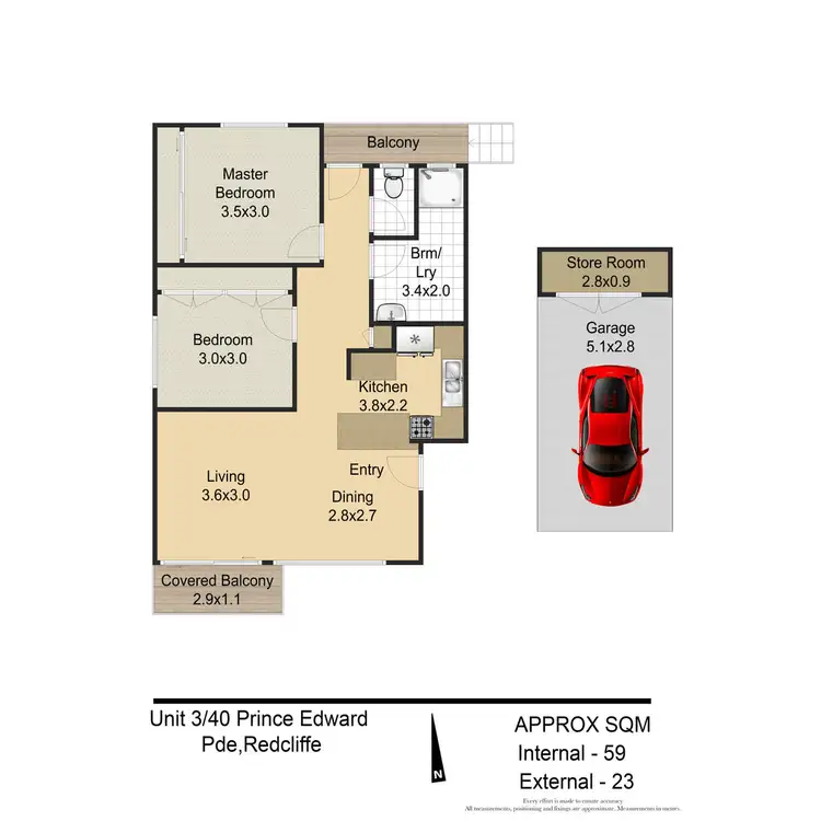 Floorplan of Homely apartment listing, 3/40 Prince Edward Parade, Scarborough QLD 4020