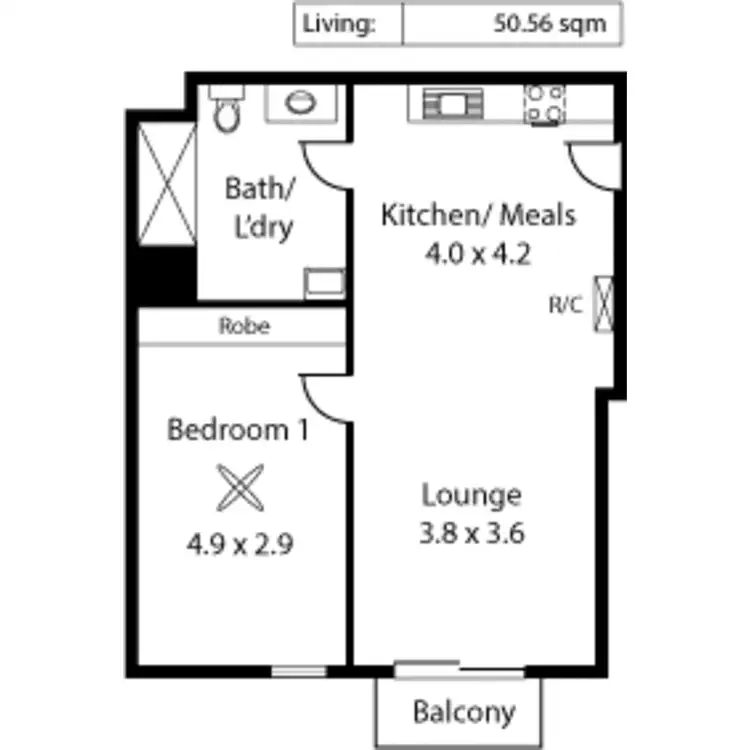 Floorplan of Homely apartment listing, 105/31 Frew Street, Adelaide SA 5000