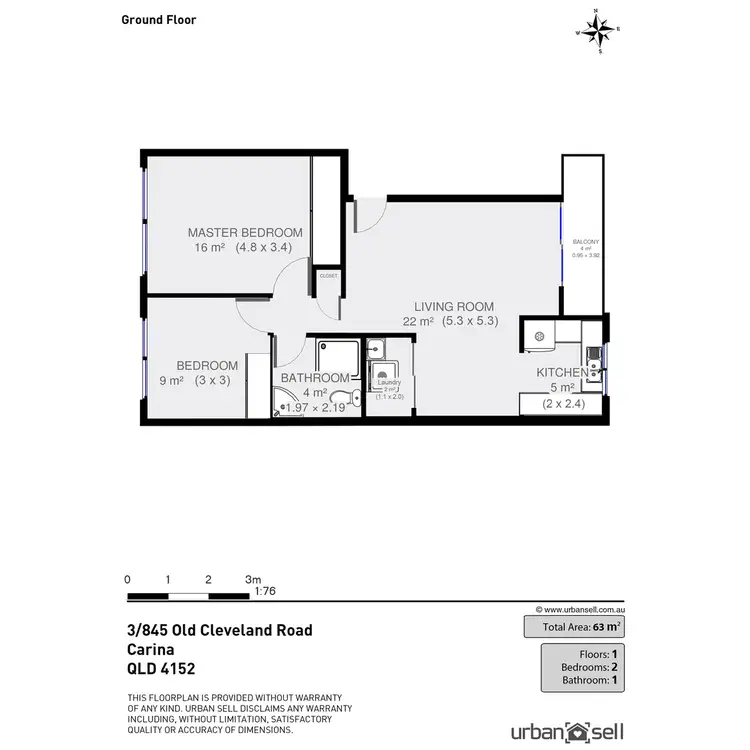 Floorplan of Homely apartment listing, 3/845 Old Cleveland Road, Carina QLD 4152