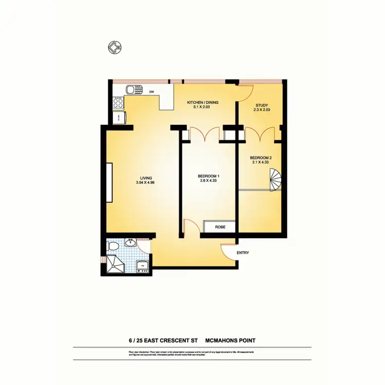 Floorplan of Homely apartment listing, 6/25 East Crescent Street, Mcmahons Point NSW 2060