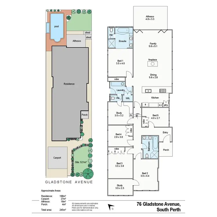 Floorplan of Homely house listing, 76 Gladstone Avenue, South Perth WA 6151