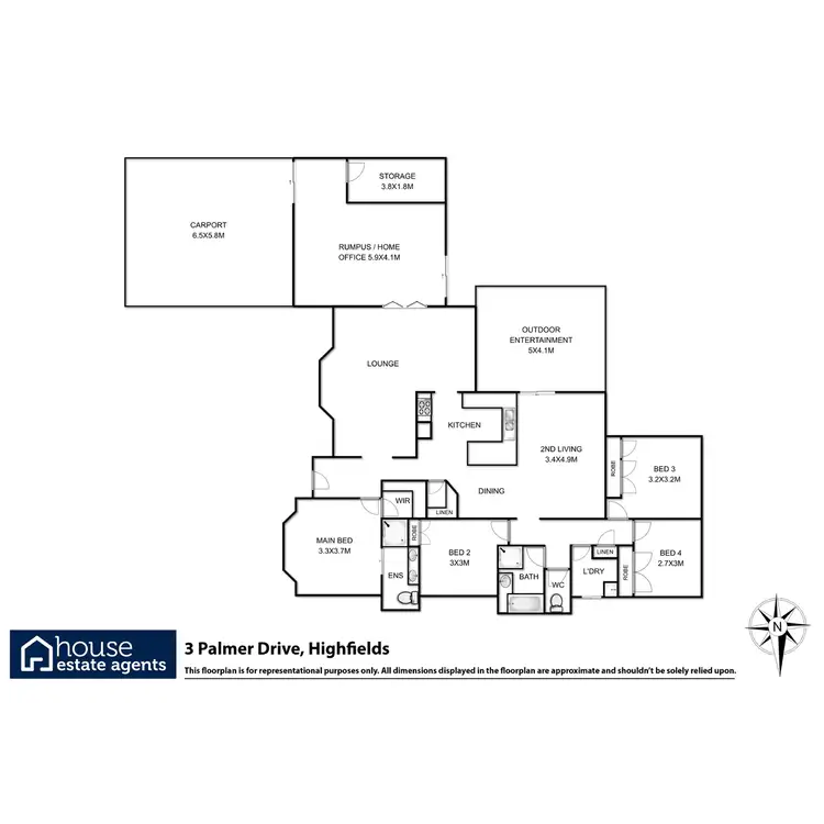 Floorplan of Homely house listing, 3 Palmer Drive, Highfields QLD 4352