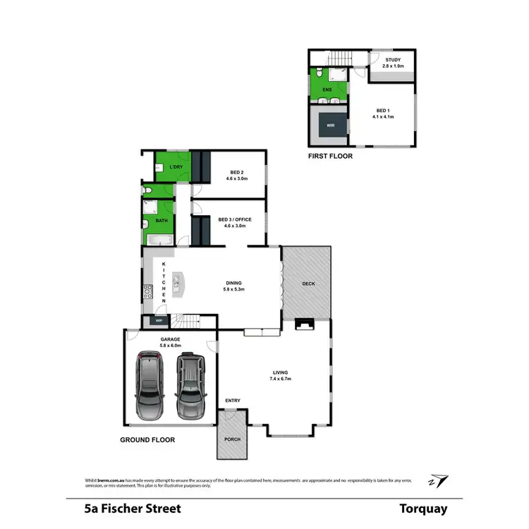 Floorplan of Homely townhouse listing, 5A Fischer Street, Torquay VIC 3228