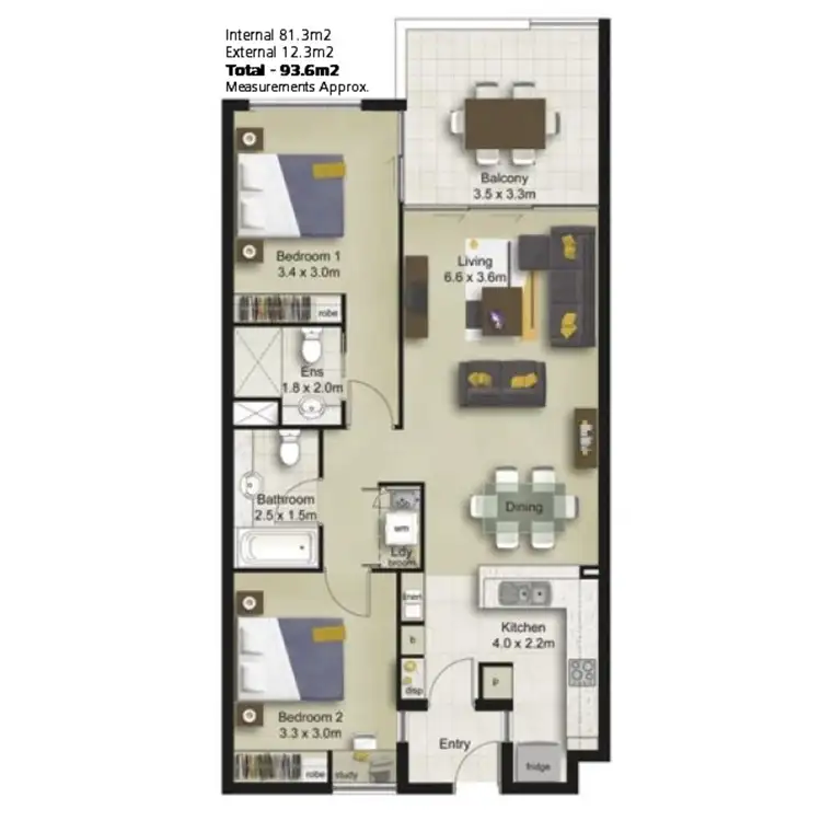 Floorplan of Homely apartment listing, 209/51 Hope Street, Spring Hill QLD 4000