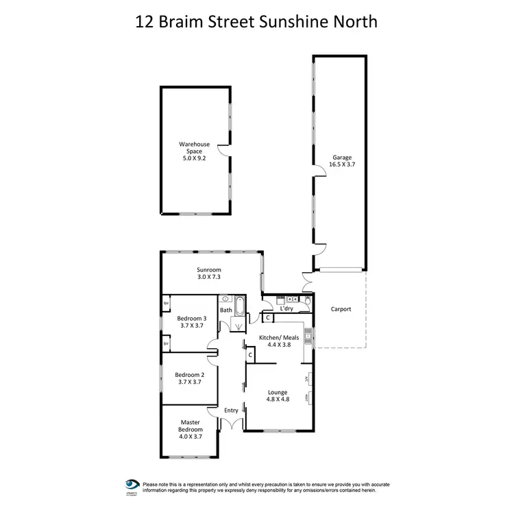 Floorplan of Homely house listing, 12 Braim Street, Sunshine North VIC 3020