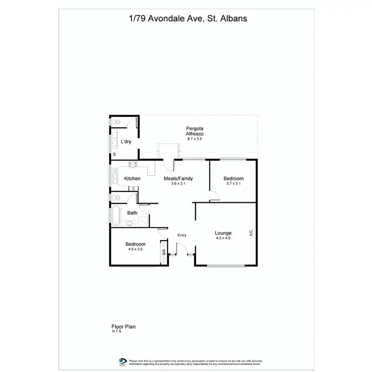 Floorplan of Homely house listing, 1/79 Avondale Avenue, St Albans VIC 3021
