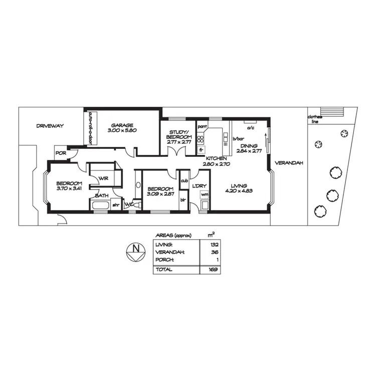 Floorplan of Homely terrace listing, 3/145 Mead Street, Peterhead SA 5016