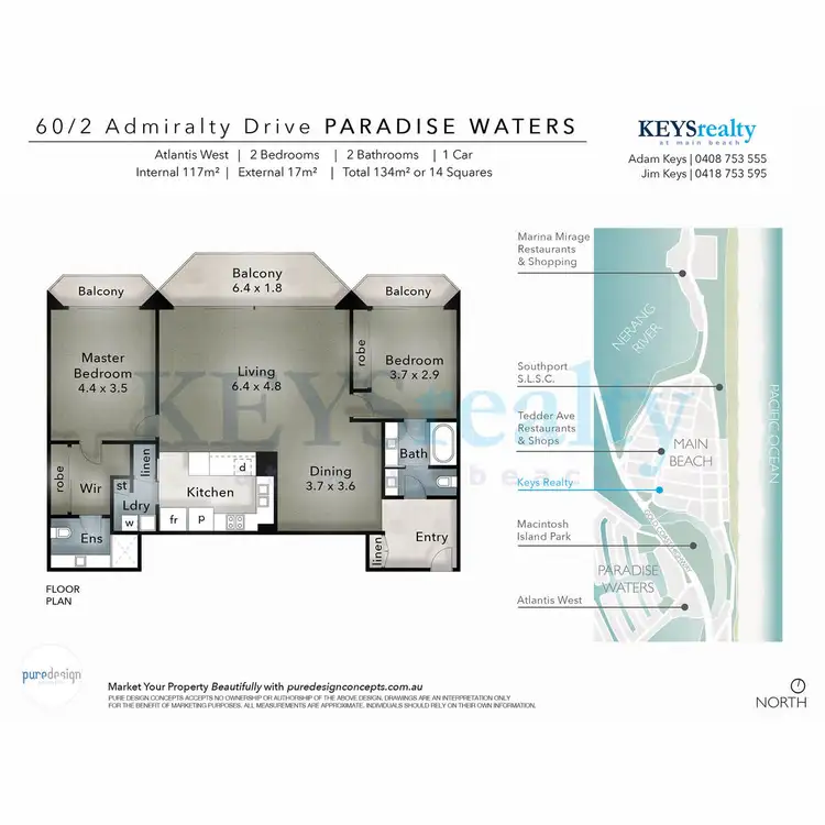 Floorplan of Homely apartment listing, 60/8 Admiralty Drive, Paradise Waters QLD 4217
