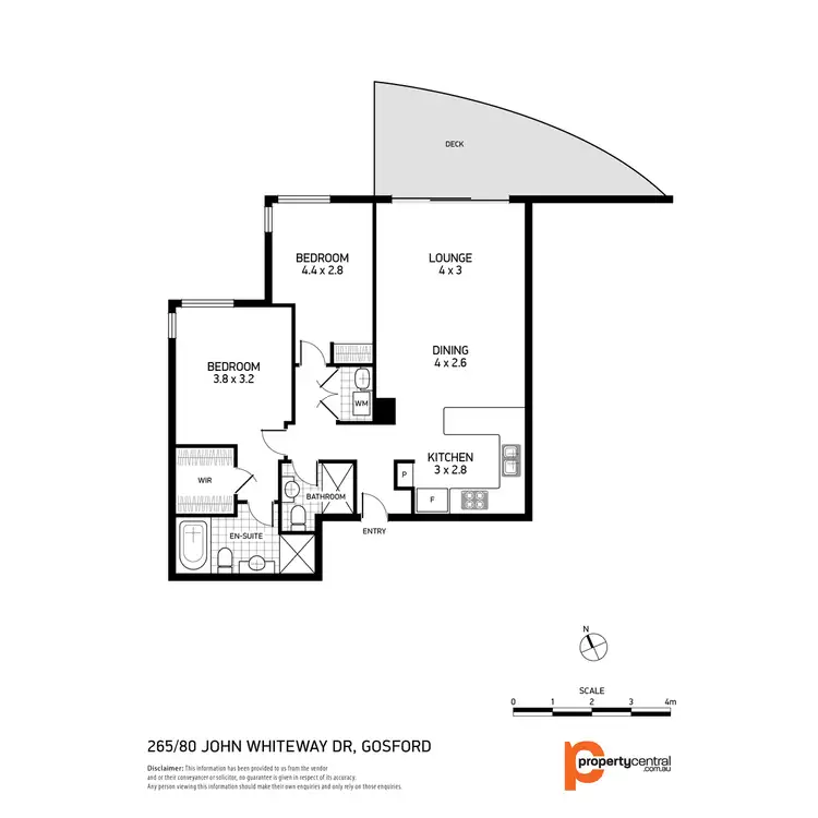 Floorplan of Homely apartment listing, 265/80 John Whiteway Drive, Gosford NSW 2250