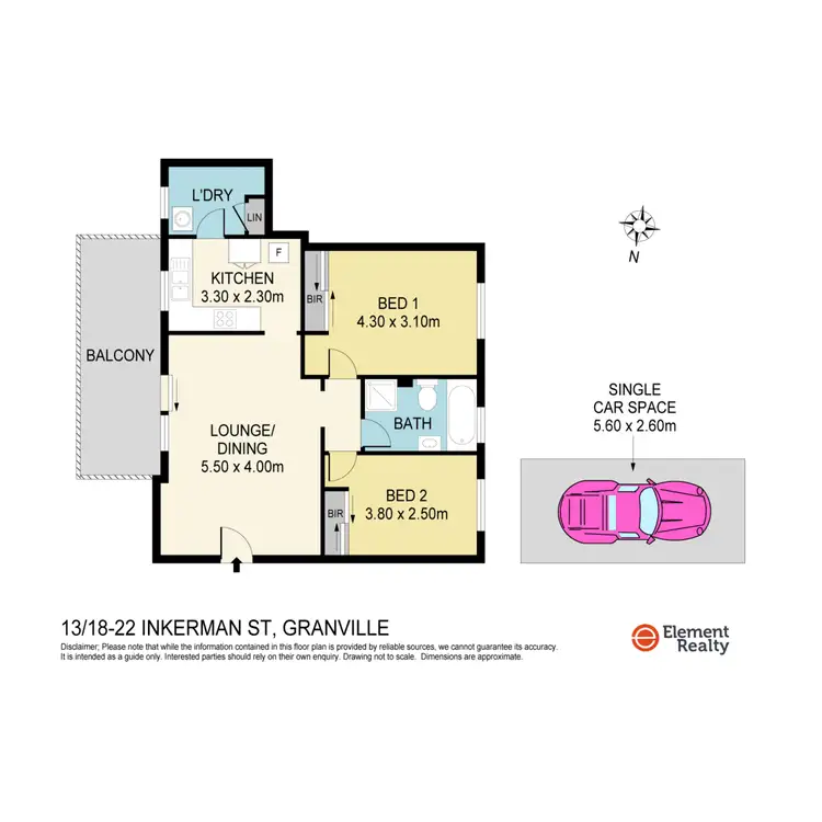 Floorplan of Homely unit listing, 13/18-22 Inkerman Street, Granville NSW 2142