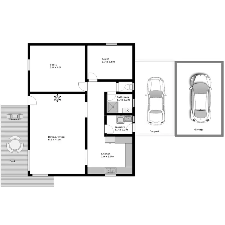 Floorplan of Homely unit listing, 1 / 15 Easton Road, Port Lincoln SA 5606