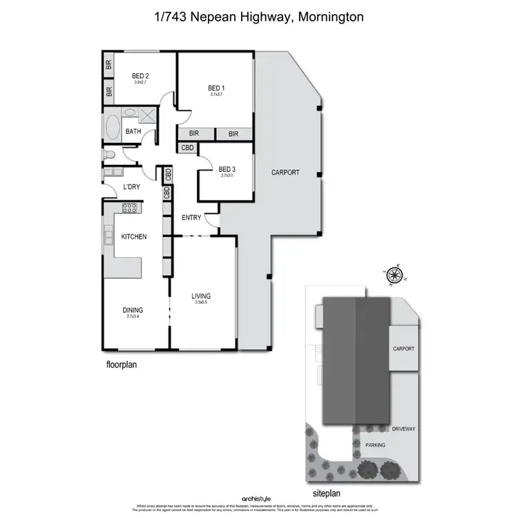 Floorplan of Homely house listing, 1/743 Nepean Highway, Mornington VIC 3931