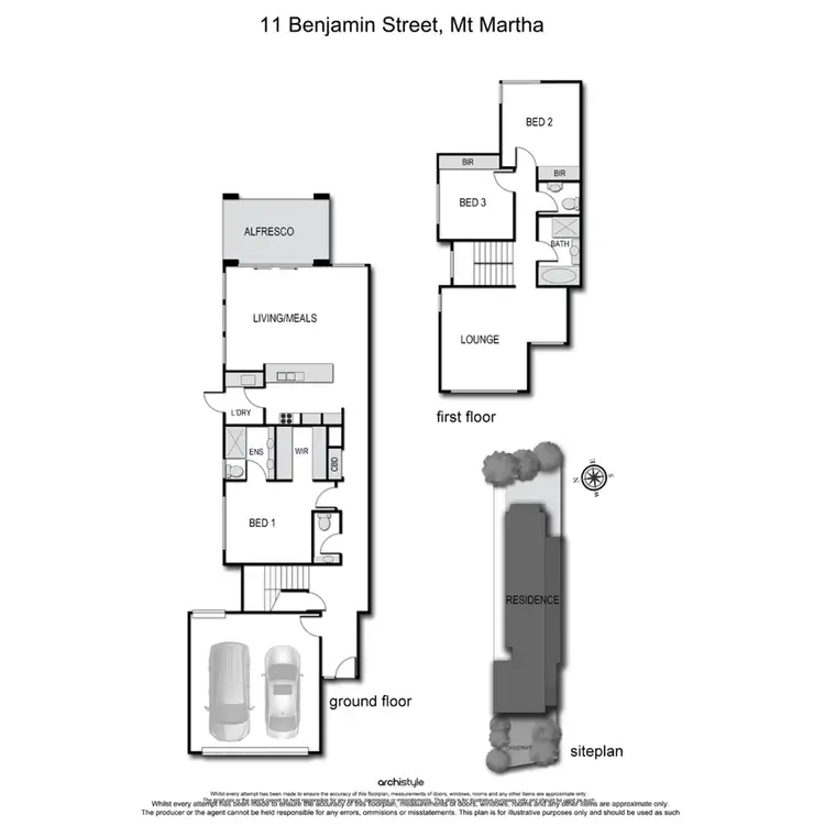 Floorplan of Homely townhouse listing, 1/11 Benjamin Street, Mount Martha VIC 3934