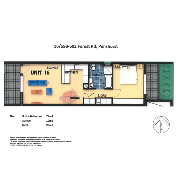 Floorplan of Homely apartment listing, 16/598-602 Forest Road, Penshurst NSW 2222