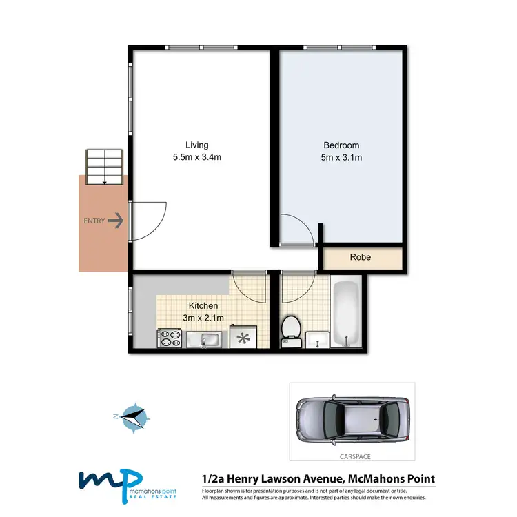 Floorplan of Homely apartment listing, 1/2a Henry Lawson Avenue, Mcmahons Point NSW 2060