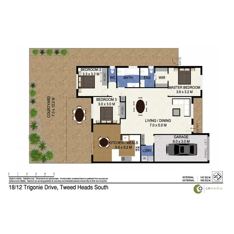 Floorplan of Homely villa listing, 18/12 Trigonie Drive, Tweed Heads South NSW 2486