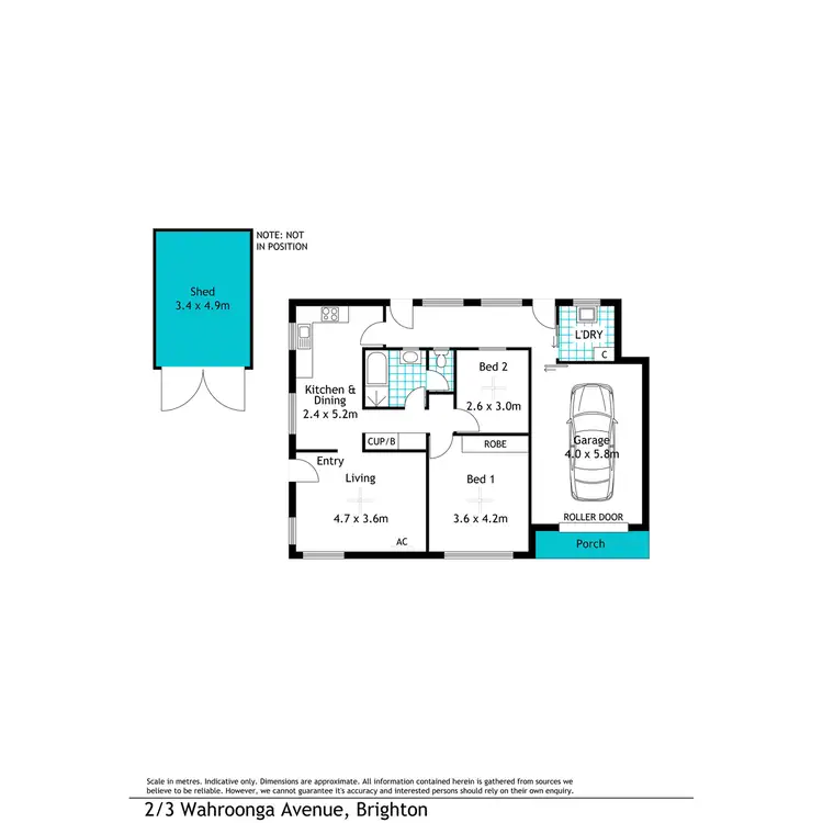 Floorplan of Homely unit listing, 2/3 Wahroonga Avenue, Brighton SA 5048