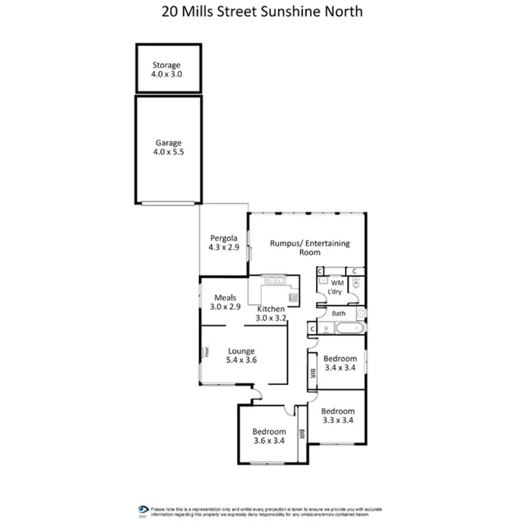 Floorplan of Homely house listing, 20 Mills Street, Sunshine North VIC 3020