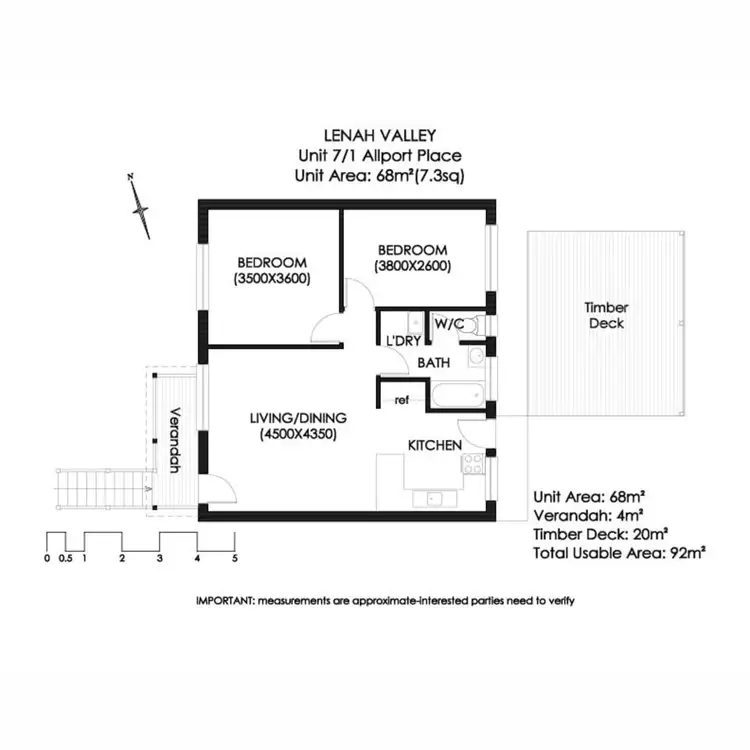 Floorplan of Homely unit listing, 7/1 Allport Place, Lenah Valley TAS 7008